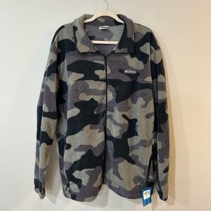 NWT Columbia Men’s Steens Mountain Army Camo Printed Fleece Jacket Size 2XLT